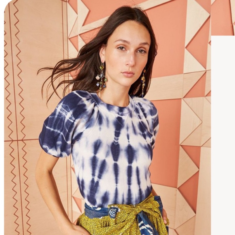 Ulla Johnson Rocha Blue Tie Dye Sweatshirt XS
